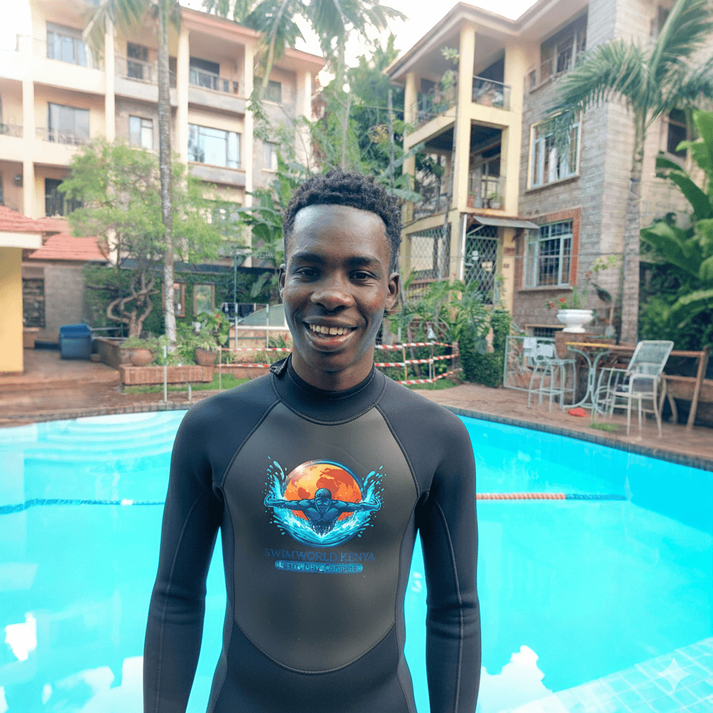 Coach Biuta at SwimWorld Kenya